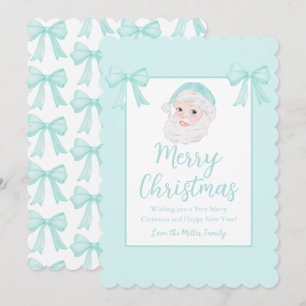 Personlig vintage Santa Mint-hatt Julkort