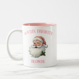 Personlig Vintage Santa's Favorite Rosa Julafton Två-Tonad Mugg