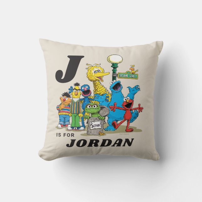Personlig Vintage Sesame Street Pals Kudde (Framsida)