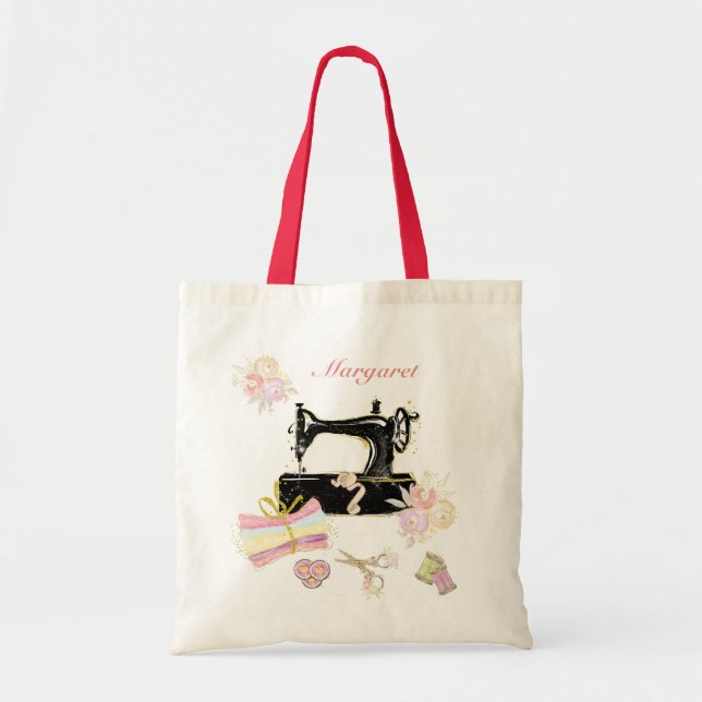 Personlig Vintage Sewing Maskin Tygkasse (Framsidan)