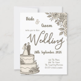 Personlig Vintage Sketch Elegant Calligraphy Vykort