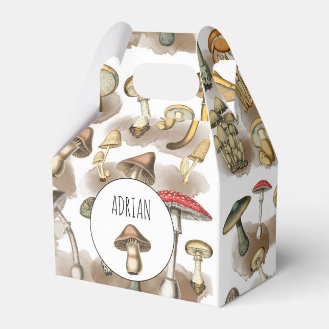 Personlig Vintage Skogssvampar Presentaskar (Framsidan Sidan)