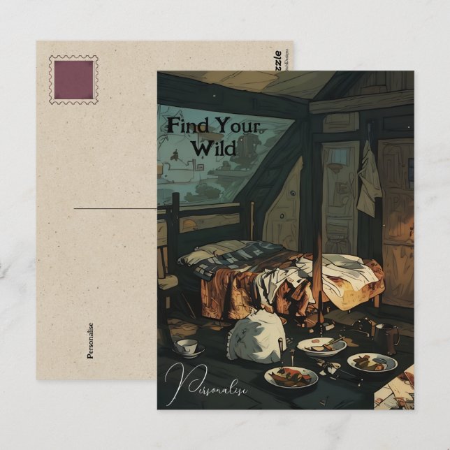 Personlig Vintage Soverum Dekoration Vildt Citat  Vykort (Fram/baksida)