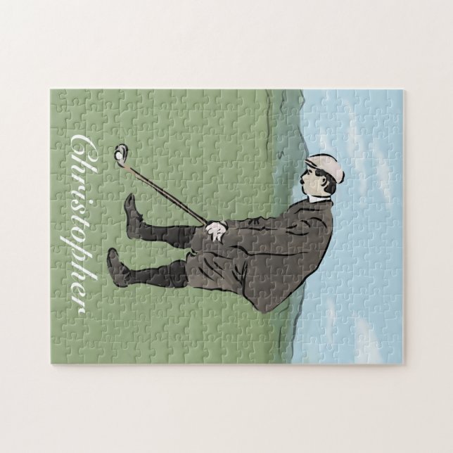 Personlig Vintage stil golfer Pussel (Horisontell)