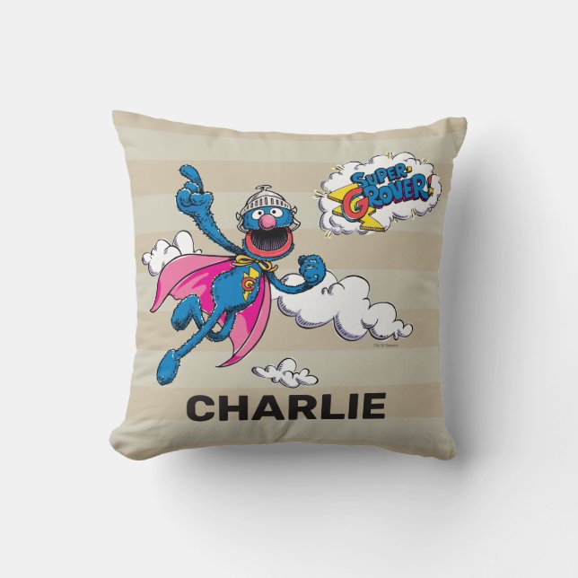 Personlig Vintage Super Grover Kudde (Framsida)