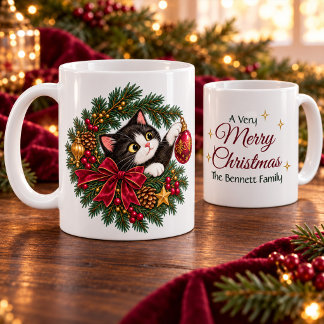 Personlig Vintage Tuxedo Katt Julmugg Kaffemugg