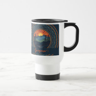 Personlig Vintage Wilderness Sunset Dot Mandala Resemugg