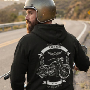 Personlig vinter Biker Skull Motorcykel Dragkedja T Shirt