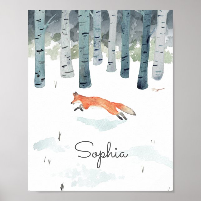 Personlig Vinter Fox Poster (Framsidan)