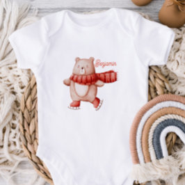 Personlig vinterfirande babybodysuit  t shirt