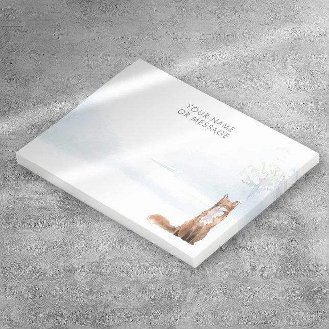 Personlig vinterpälslandskapsscen Räv Post-it Block (Personalized Winter Woodland Scene Fox Post-it Notes)