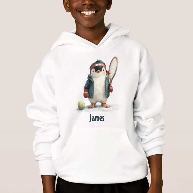 Personlig vinterpingvin-tennis för barn t shirt (Framsida)