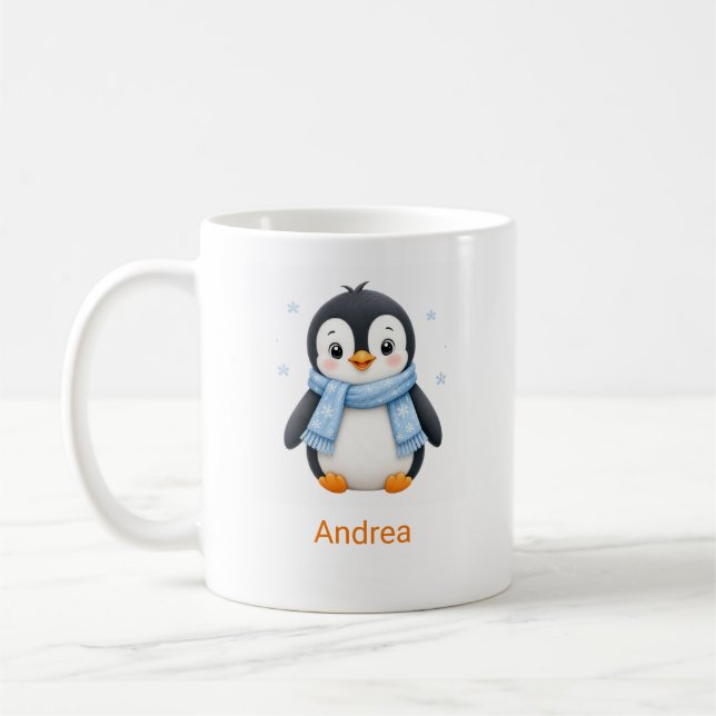 Personlig vinterporslin med namn för barn kaffemugg (Vänster)