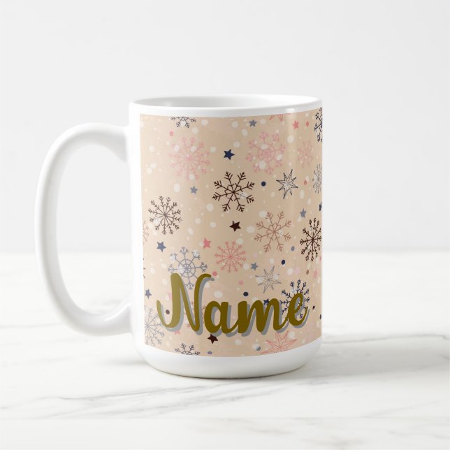 Personlig vintersnöflinga kaffemugg (Vänster)