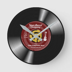 Personlig Vinyl 45-post Rund Klocka