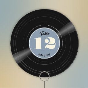 Personlig Vinyl Record Dusty Blue-Bordsnummer Spara Datumet