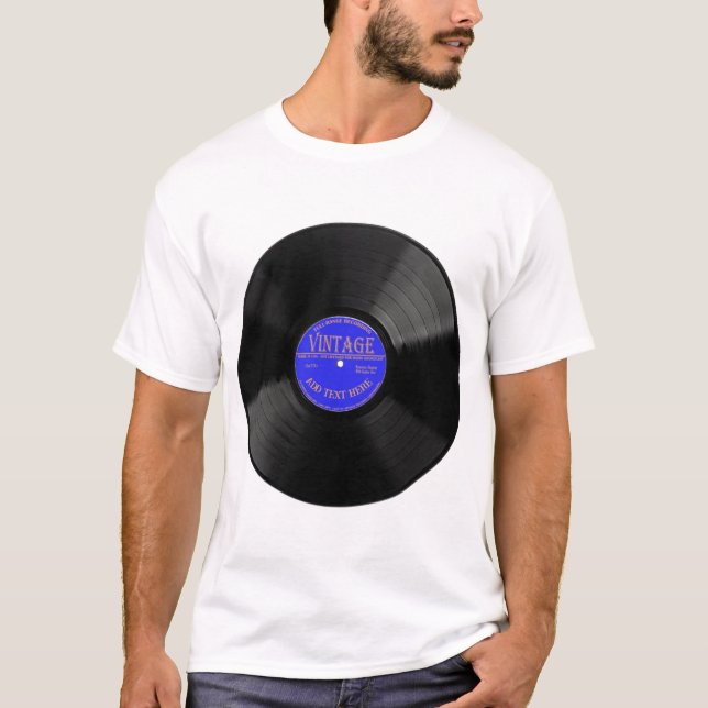 Personlig Vinyl Record Unisex T-Shirt (Framsida)