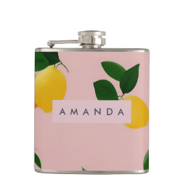 Personlig Vinyl Wrapped Cute Rosa Lemon Orange Fickplunta