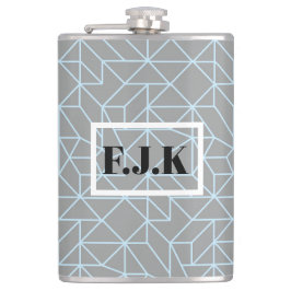 Personlig vinylflaska med geometriskt mönster i bl fickplunta