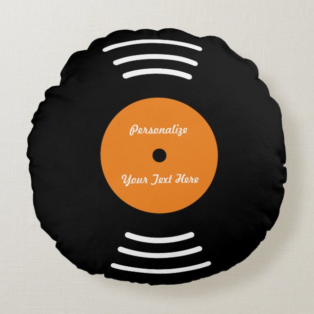 Personlig vinylmusikinspelning dekorativ kudde (Framsidan)