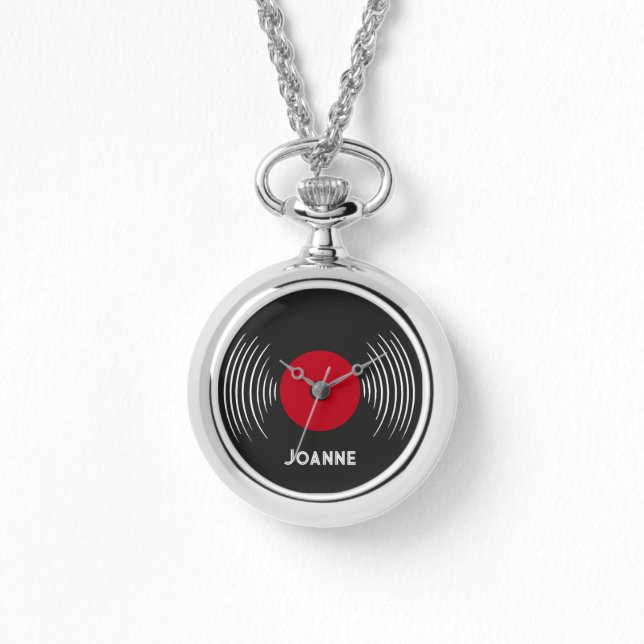 Personlig vinylskiva urklocka armbandsur (Framsida)