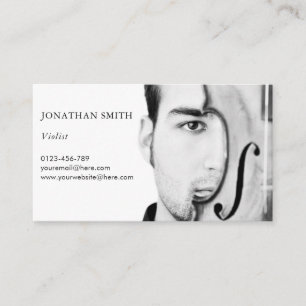 Personlig Viola Photo Template Modern Black Visitkort