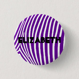 Personlig Violet Lila Zebra ränder Knapp