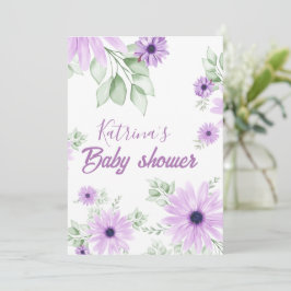 Personlig Violet Watercolor Blommigt Magnetic Inbjudningar