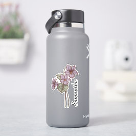 Personlig Violett Blommig Namn Anpassad Botanisk Klistermärken