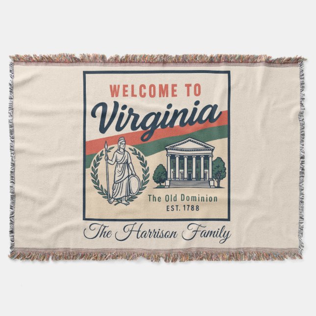 Personlig Virginia-kastfilt Filt (Framsidan)