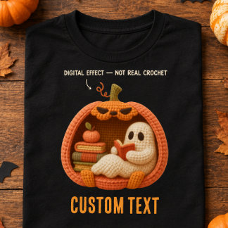 Personlig Virkad Bokälskande Spökhalloween T Shirt