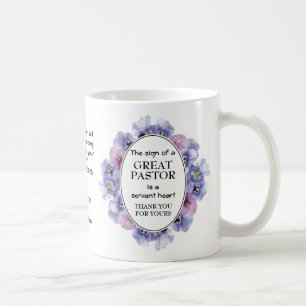 Personlig Vit Blommigt Pastoruppskattning Kaffemugg
