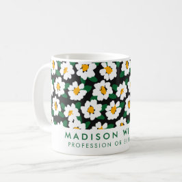 Personlig Vit Daisy Flower Mugg | Anpassat namn