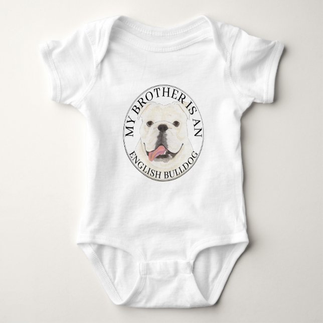 Personlig vit engelsk bulldogg hund t shirt (Framsida)