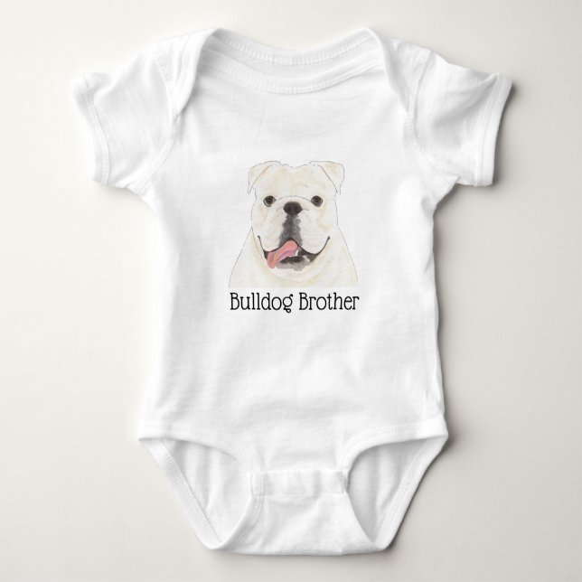 Personlig vit engelsk bulldogg hund t shirt (Framsida)
