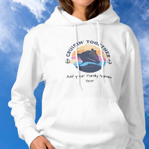 Personlig vit familjekryssning Söt Hoodie T Shirt