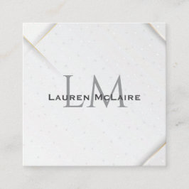Personlig vit glitter & guldbelagd monogram