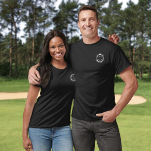 Personlig vit golfklubbsnamn stämpel t shirt
