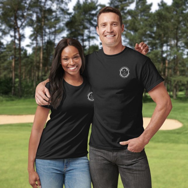 Personlig vit golfklubbsnamn stämpel t shirt (Personalized White Golf Club Name Stamp T-Shirt)