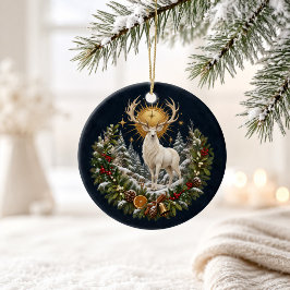 Personlig vit hjort Jul familjeornament Julgransprydnad Keramik