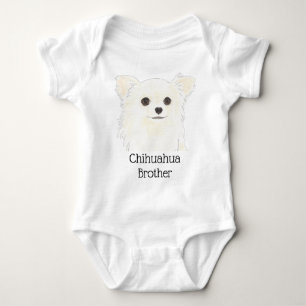 Personlig vit långhårig chihuahua hund t shirt