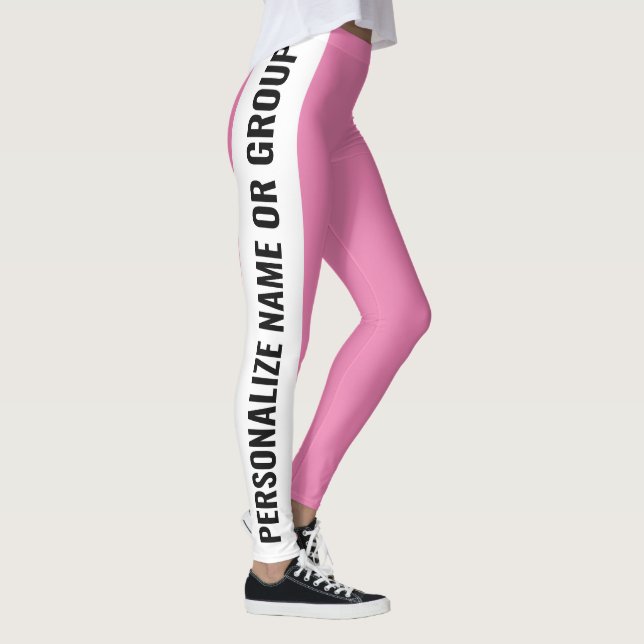 Personlig Vit och Rosa trendig gigantiskt Leggings (Höger)