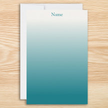 Personlig vit och teal ombré