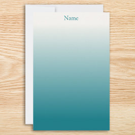 Personlig vit och teal ombré brevpapper