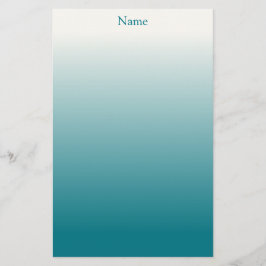Personlig vit och teal ombré brevpapper
