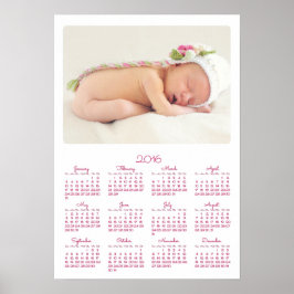 Personlig Vit Poster Årskalender 2016