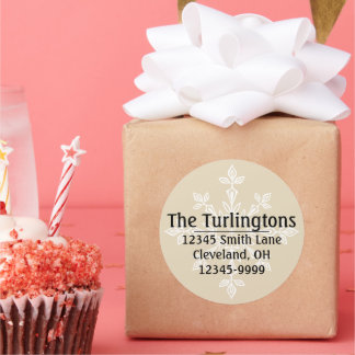 Personlig Vit snöflingor Returadress Runt Klistermärke