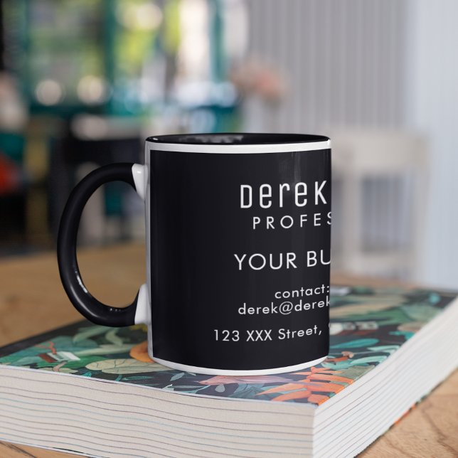 personlig, vitt textyrke, svart mugg (it's always time for a good coffee)