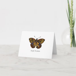 Personlig Vivid Guld Butterfly Kort
