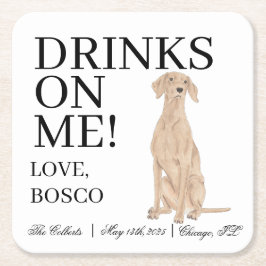 Personlig Vizsla Bröllop Underlägg Papper Kvadrat